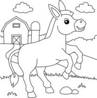 âne coloriage pour les enfants vecteur