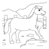 coloriage de cheval pour les enfants vecteur