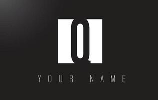 logo de lettre q avec un design d'espace négatif noir et blanc. vecteur