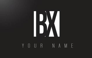 logo de lettre bx avec un design d'espace négatif noir et blanc.