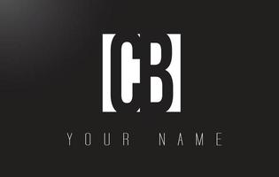 logo de lettre cb avec un design d'espace négatif noir et blanc. vecteur