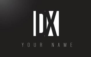 logo de lettre dx avec un design d'espace négatif noir et blanc. vecteur