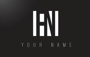 logo de lettre fn avec un design d'espace négatif noir et blanc.