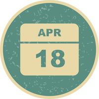 Calendrier du 18 avril avec un seul jour vecteur