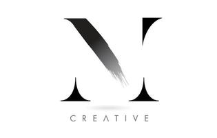 m artistique coup de pinceau lettre design logo icône vecteur. identité de lettre de brosse minimaliste élégante vecteur
