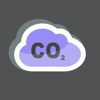 Autocollant de gaz de dioxyde de carbone à la mode isolé sur fond noir