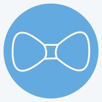 icône de noeud papillon dans le style tendance des yeux bleus isolé sur fond bleu doux vecteur