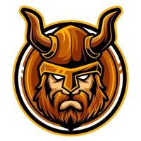 tête viking, mascotte esports logo vector illustration