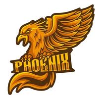 Phoenix fly, mascotte esports logo vector illustration