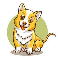 modèle d'illustration de mascotte adorable chien mignon vecteur