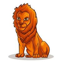 modèle d'illustration vectorielle de personnage de mascotte de tout le corps du lion vecteur