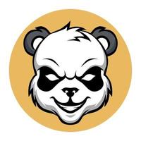 Tête panda mascotte logo esports vector illustration