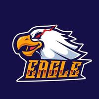 Tête d'aigle mascotte en colère pour les sports et esports logo vector illustration