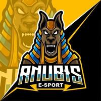 mascotte d'anubis pour le sport et l'esport logo vector illustration