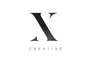 logo de lettre x serif avec un design minimaliste en vecteur noir et blanc