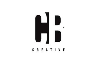 création de logo de lettre blanche cb cb avec carré noir. vecteur