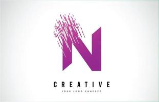 création de logo de lettre n avec des couleurs violettes vecteur