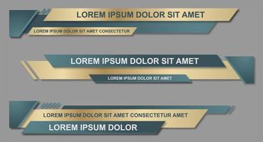 définir les tiers inférieurs futuristes définir le vecteur de modèle. bannière de conception de mise en page de modèle pour le titre de l'actualité du titre de la barre. style de conception moderne. illustration vectorielle