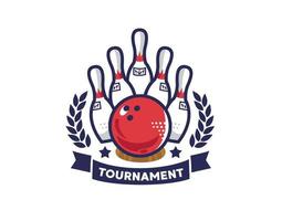 logo bowling pour tous types d'équipes et d'événements vecteur