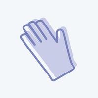 icône de gants de jardinage dans un style branché à deux tons isolé sur fond bleu doux vecteur
