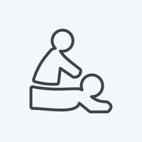 icône de massage dans le style de ligne branché isolé sur fond bleu doux vecteur