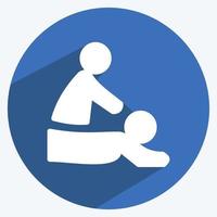 icône de massage dans un style tendance grandissime isolé sur fond bleu doux vecteur