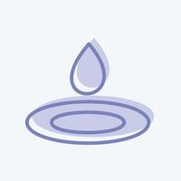 icône de goutte d'eau dans un style branché à deux tons isolé sur fond bleu doux vecteur
