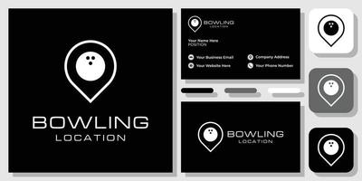 bowling emplacement symbole place jeu hobby activité avec modèle de carte de visite vecteur