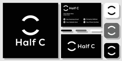 demi-c symbole lettre initiale abstraite avec modèle de carte de visite vecteur