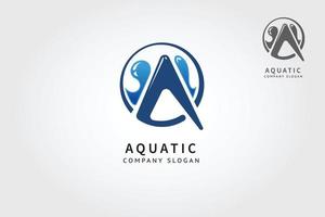 Le modèle de logo vectoriel aquatique est conçu pour tous les types d'entreprises. il est fait de formes simples bien qu'il ait l'air très professionnel. La base de ceci est le logo est la lettre d'un ou c'est une initiale.