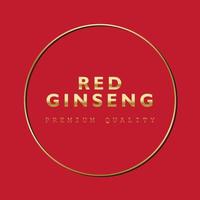 racine de ginseng rouge coréen ou chinois, étiquette de texte en ginseng cultivé coréen. symbole du ginseng pour les cosmétiques coréens, la médecine chinoise, les produits alimentaires, les paquets de thé. logo de ginseng. illustration vectorielle vecteur