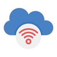 conception de vecteur à la mode de l'icône wifi cloud