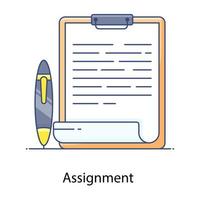 une conception d'icône d'affectation dans une conception de contour plat vecteur