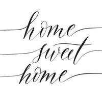 citation de lettrage de typographie home sweet home. vecteur