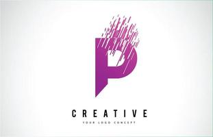 création de logo de lettre p avec des couleurs violettes vecteur