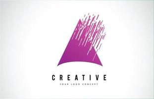 une conception de logo de lettre avec des couleurs violettes vecteur
