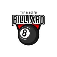 Maître de billard logo sur fond blanc vecteur