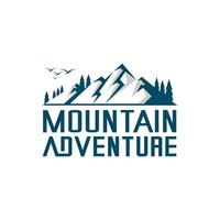 logo bleu glace de montagne vecteur