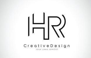 création de logo de lettre hr hr en couleurs noires vecteur