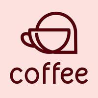discussion sur le café, tasse à café et nuage d'onversation. logo minimaliste pour café ou magasin. pause café. illustration vectorielle plane vecteur