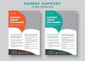 modèle de flyer de soutien aux parents, groupe de soutien pour flyer parent vecteur