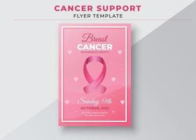 modèle de flyers de groupe de soutien contre le cancer, flyer de groupe de soutien contre le cancer du sein vecteur