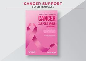 modèle de flyers de groupe de soutien contre le cancer, flyer de groupe de soutien contre le cancer du sein vecteur