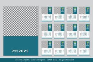 conception du calendrier 2022, l'année du tigre modèles de cartes mensuelles, ensemble de 12 mois vecteur