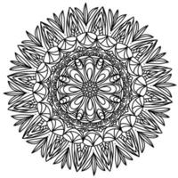 mandala - dessin noir dessiné à la main de vecteur pour les magazines, pages à colorier.