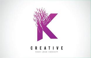 création de logo de lettre k avec des couleurs violettes vecteur