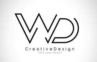 création de logo de lettre wd wd dans des couleurs noires. vecteur