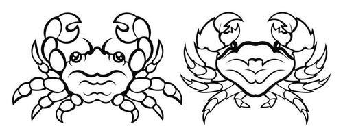 silhouette de crabe. modèle de marque de logo de magasin de fruits de mer pour l'emballage d'aliments artisanaux ou la conception de restaurant. illustration vectorielle