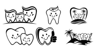 ensemble de logos d'illustration de médecine de soins de santé dentaire vecteur