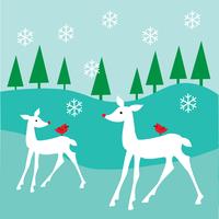 white cerf scene graphique vectoriel